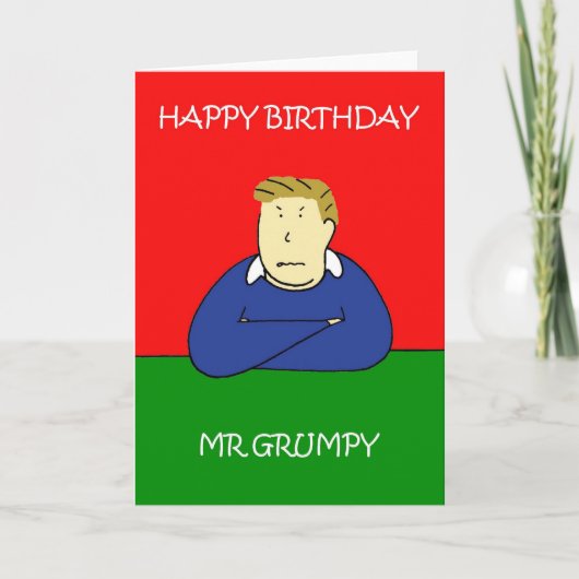 Mr Grumpy Happy Birthday Kaart (Voorkant)