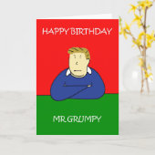 Mr Grumpy Happy Birthday Kaart (Gele Bloem)