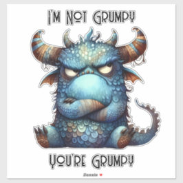 Mr Grumpy Monster Transparent Sticker