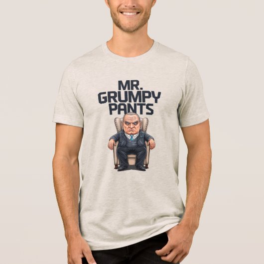 Mr Grumpy Pants Tri-Blend Shirt (Voorkant)