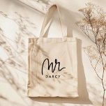 Mr. | Hand Lettered  Canvas tas<br><div class="desc">Er is meer plezier waar dit vandaan kwam! Zoek de bijbehorende "Mrs."- en "The Future Mrs."-tassen en een nieuwe suite op de link hieronder.</div>