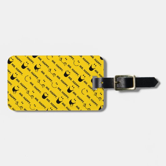 Mr Happy | Al Smile Pattern Bagagelabel (Voorkant horizontaal)