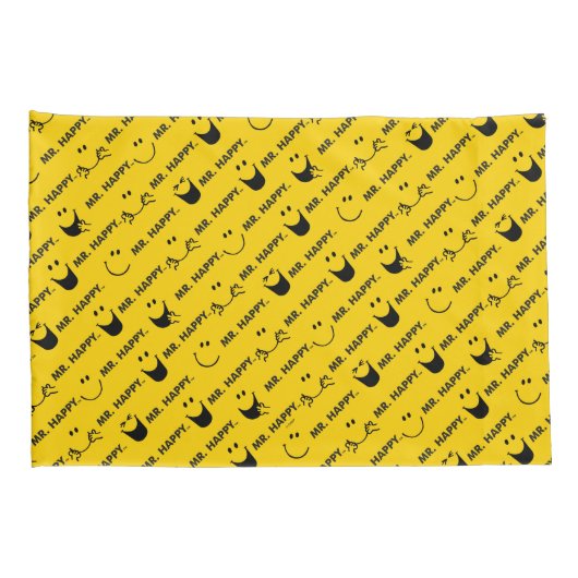 Mr Happy | Al Smile Pattern Kussensloop (Achterkant-Rechts)