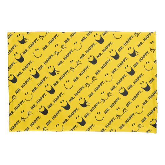 Mr Happy | Al Smile Pattern Kussensloop (Voorkant-Links)