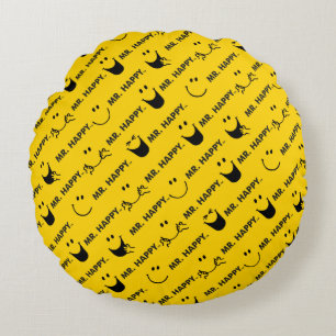 Mr Happy   Al Smile Pattern Rond Kussen