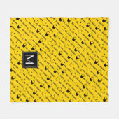 Mr Happy | All Smiles Pattern | Monogram Fleece Deken (Voorkant (Horizontaal))