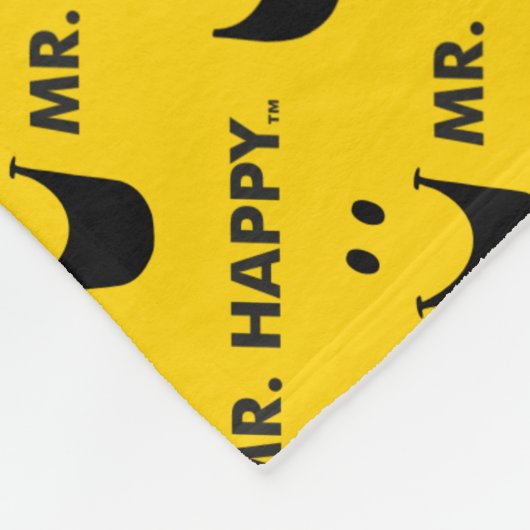 Mr Happy | All Smiles Pattern | Monogram Fleece Deken (Hoek)