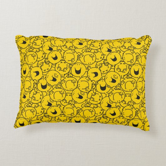 Mr. Happy | Batch of Yellow Smiles-patroon Accent Kussen (Achterkant)