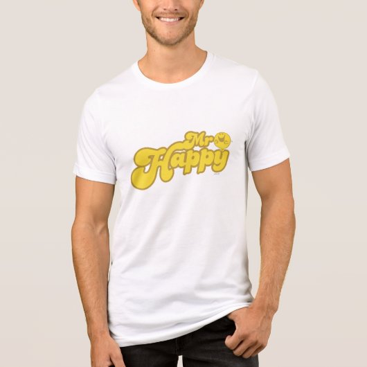 Mr Happy | blijmoedig lachen Tri-Blend Shirt (Voorkant)