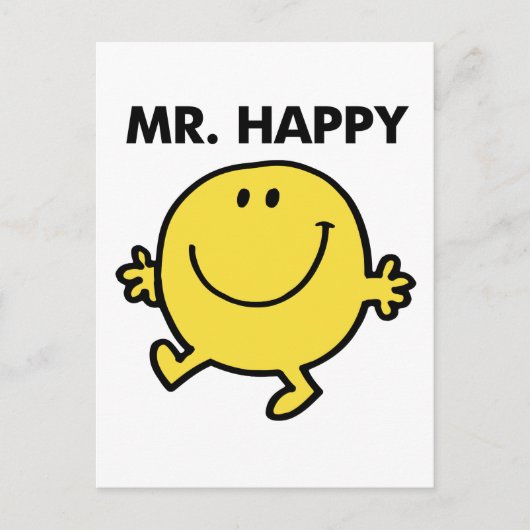 Mr Happy | Dansen en glimlachen Briefkaart (Voorkant)