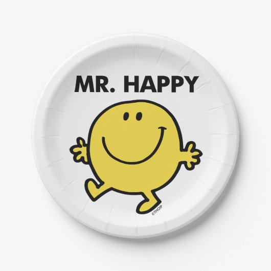 Mr Happy | Dansen en glimlachen Papieren Bordje (Voorkant)