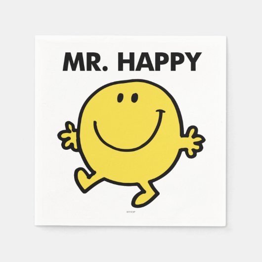 Mr Happy | Dansen en glimlachen Servet (Voorkant)
