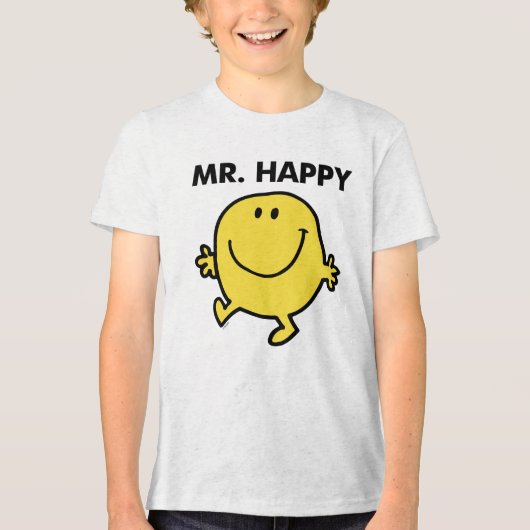 Mr Happy | Dansen en glimlachen Tri-Blend Shirt (Voorkant)