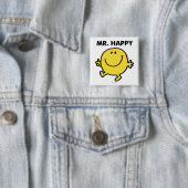 Mr Happy | Dansen en glimlachen Vierkante Button 5,1 Cm (In situ)