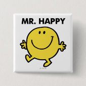 Mr Happy | Dansen en glimlachen Vierkante Button 5,1 Cm (Voorkant)