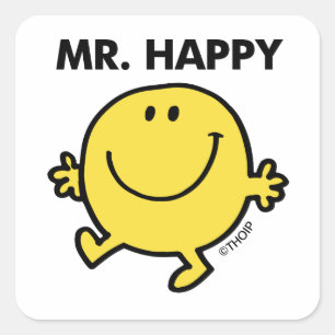 Mr Happy   Dansen en glimlachen Vierkante Sticker