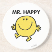 Mr Happy | Dansen en glimlachen Zandsteen Onderzetter (Voorkant)