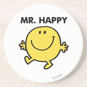 Mr Happy   Dansen en glimlachen Zandsteen Onderzetter