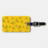 Mr Happy en Miss Sunshine | Geel patroon Bagagelabel (Voorkant horizontaal)