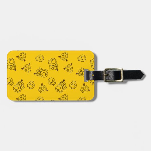 Mr Happy en Miss Sunshine | Geel patroon Bagagelabel (Voorkant horizontaal)