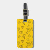 Mr Happy en Miss Sunshine | Geel patroon Bagagelabel (Voorkant verticaal)