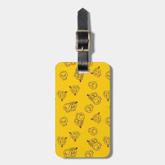 Mr Happy en Miss Sunshine | Geel patroon Bagagelabel (Voorkant verticaal)