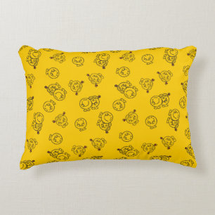 Mr Happy en Miss Sunshine   Geel patroon Decoratief Kussen