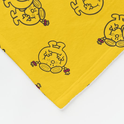 Mr Happy en Miss Sunshine | Geel patroon Fleece Deken (Hoek)