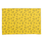 Mr Happy en Miss Sunshine | Geel patroon Kussensloop (Voorkant-Rechts)