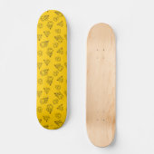 Mr Happy en Miss Sunshine | Geel patroon Skateboard (Voorkant)