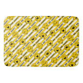 Mr Happy | Geel patroon met strepen Badmat (Voorkant)