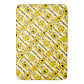 Mr Happy | Geel patroon met strepen Badmat (Voorkant Verticaal)