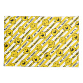 Mr Happy | Geel patroon met strepen Kussensloop (Achterkant-Links)