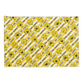 Mr Happy | Geel patroon met strepen Kussensloop (Achterkant-Rechts)