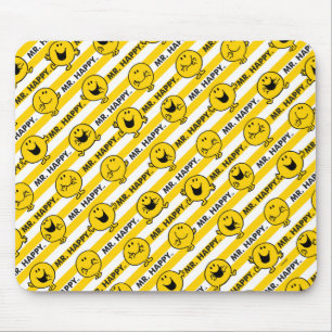 Mr Happy Geel patroon met strepen Muismat