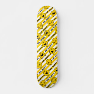 Mr Happy Geel patroon met strepen Skateboard