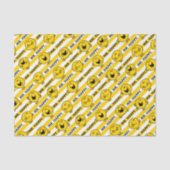 Mr Happy | Geel patroon met strepen Tissuepapier (Voorkant)