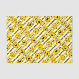 Mr Happy   Geel patroon met strepen Tissuepapier