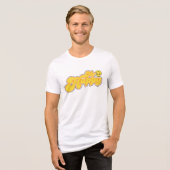 Mr Happy | Gele letters Tri-Blend Shirt (Voorkant volledig)
