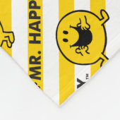Mr Happy | gele streepjespatroon | Monogram Fleece Deken (Hoek)