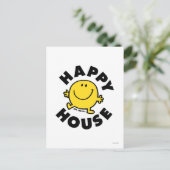 Mr Happy | Gelukkig Huis Briefkaart (Staand voorkant)
