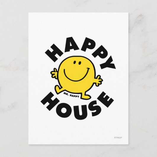 Mr Happy | Gelukkig Huis Briefkaart (Voorkant)
