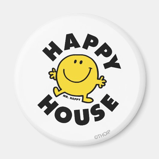Mr Happy | Gelukkig Huis Magneet (Voorkant)