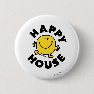 Mr Happy Gelukkig Huis Ronde Button 5,7 Cm