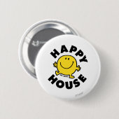 Mr Happy | Gelukkig Huis Ronde Button 5,7 Cm (Voorkant /achterkant)