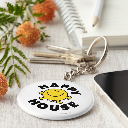 Mr Happy | Gelukkig Huis Sleutelhanger (Zijkant)