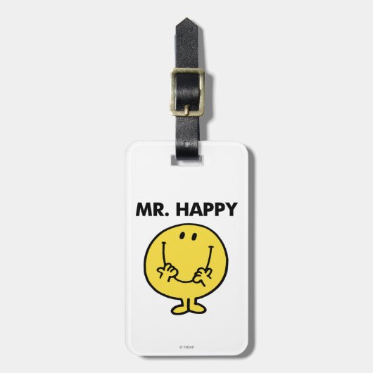 Mr Happy | Giant Smiley Face Bagagelabel (Voorkant verticaal)