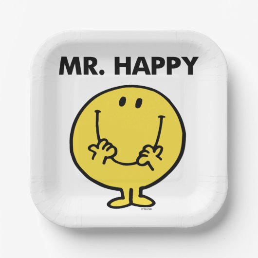 Mr Happy | Giant Smiley Face Papieren Bordje (Voorkant)