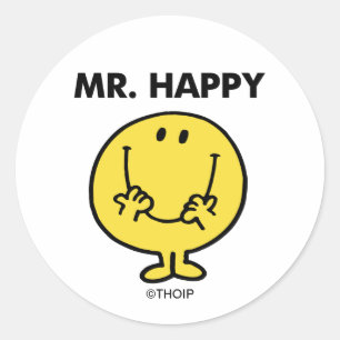Mr Happy   Giant Smiley Face Ronde Sticker