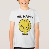 Mr Happy | Giant Smiley Face Tri-Blend Shirt (Voorkant)